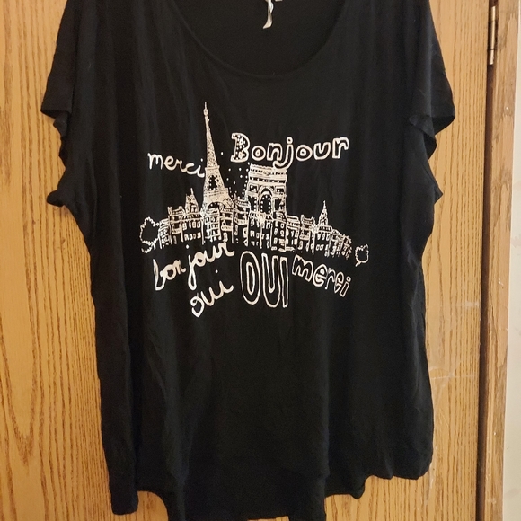 3/$30 Belah & Codey Paris Tee Plus Size 3XL Black - Picture 4 of 4